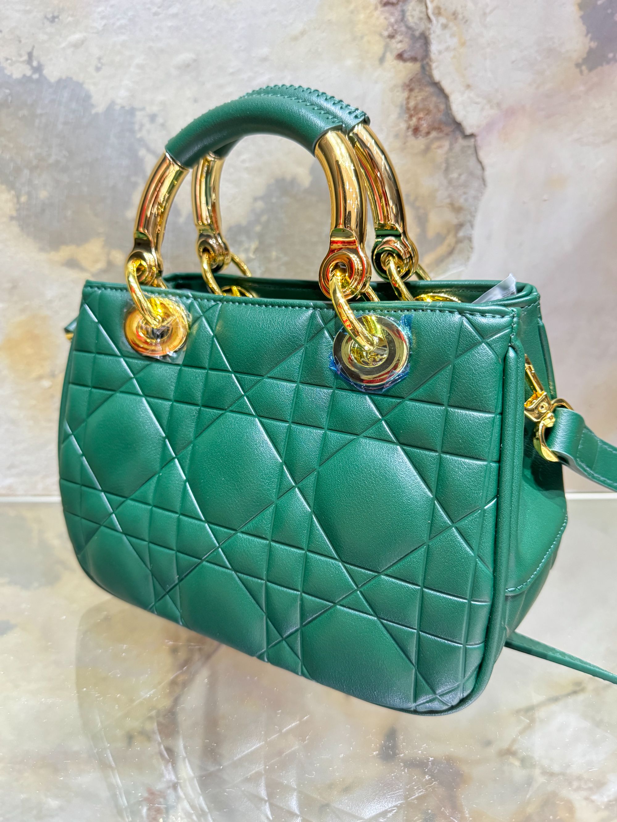 HIRMRIS手工真皮包551283-绿  双手单格蒂