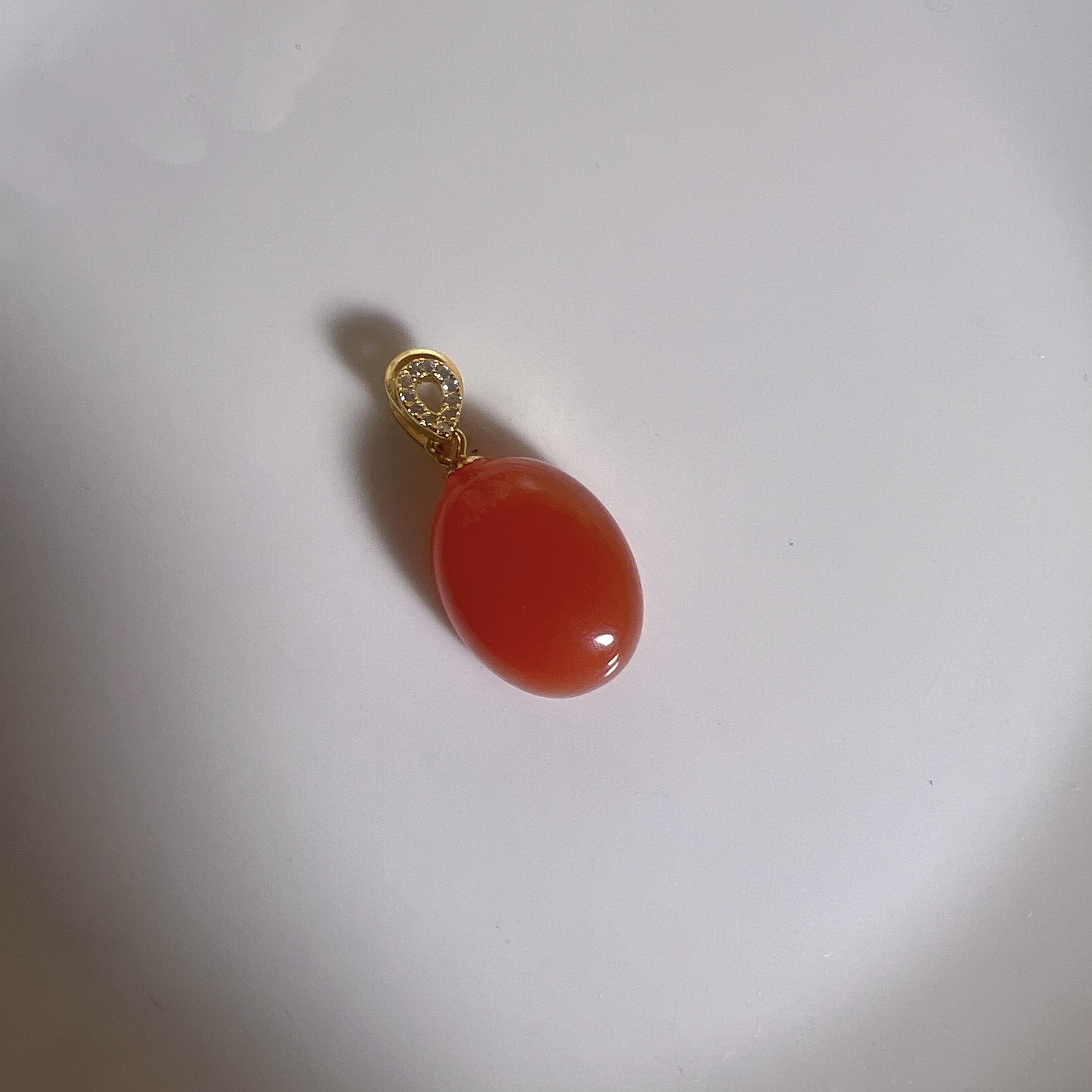 S925银天然保山冰红南红玛瑙椭圆形吊坠多样性发一