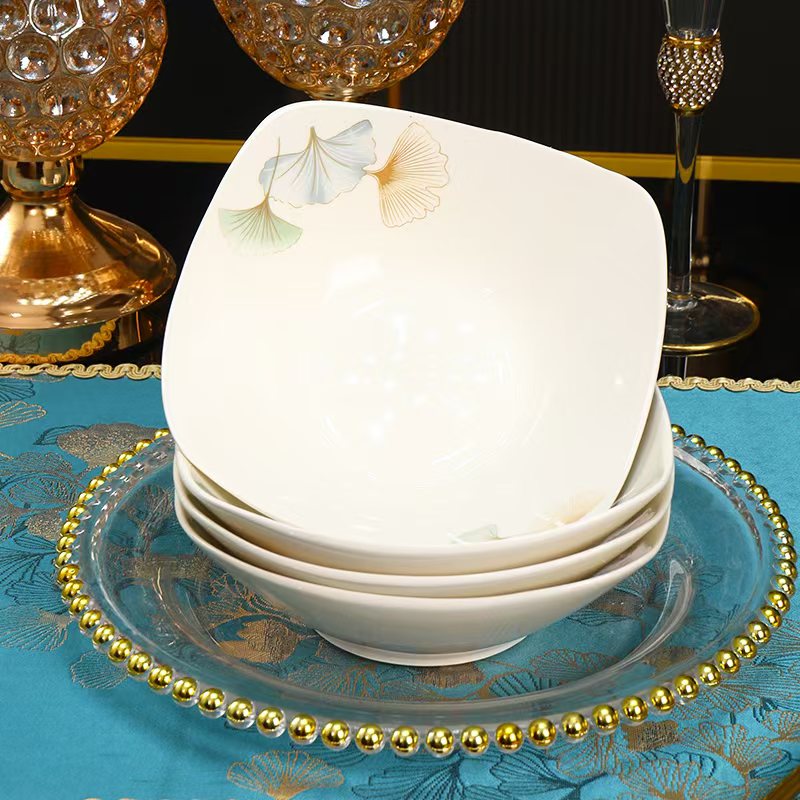 银杏叶元宝碗8英寸4个装 破损联系客服补发