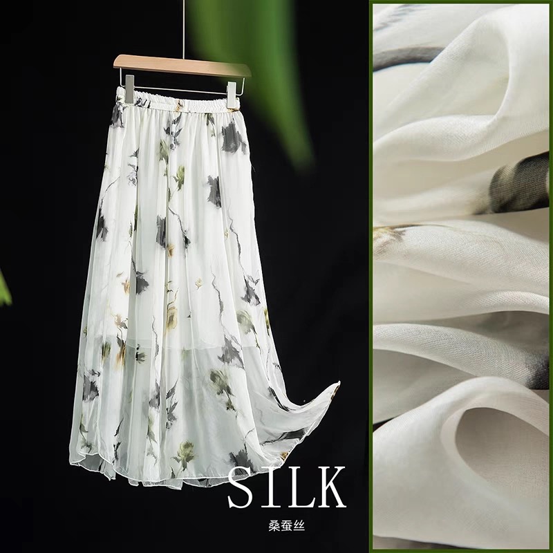 《6638》2025新款夏季桑蚕丝阔腿裤裤子