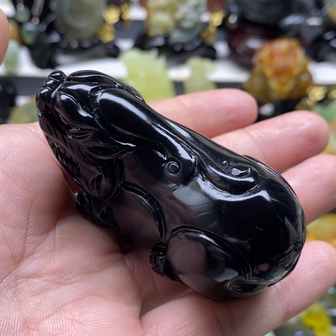 岫玉貔貅手把未镶嵌