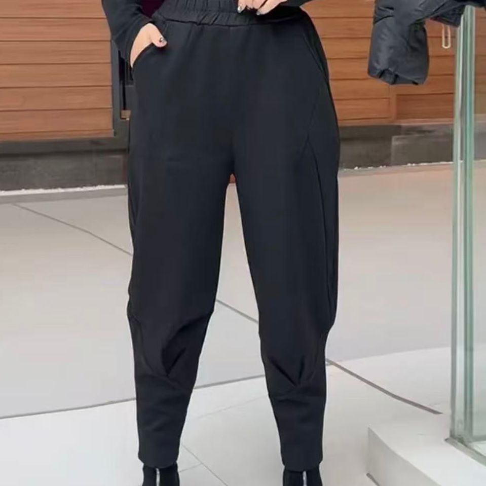 2025网红秋冬季新款时尚宽松弹力加厚休闲百搭显瘦遮肉潮流女裤