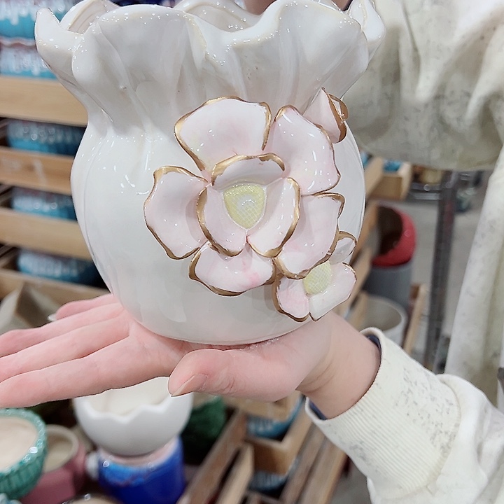 有孔，凑单福利满10元发货陶瓷多肉花盆！