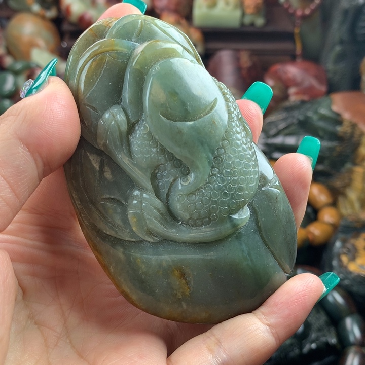 岫岩河磨玉（透闪石质玉）把件未镶嵌