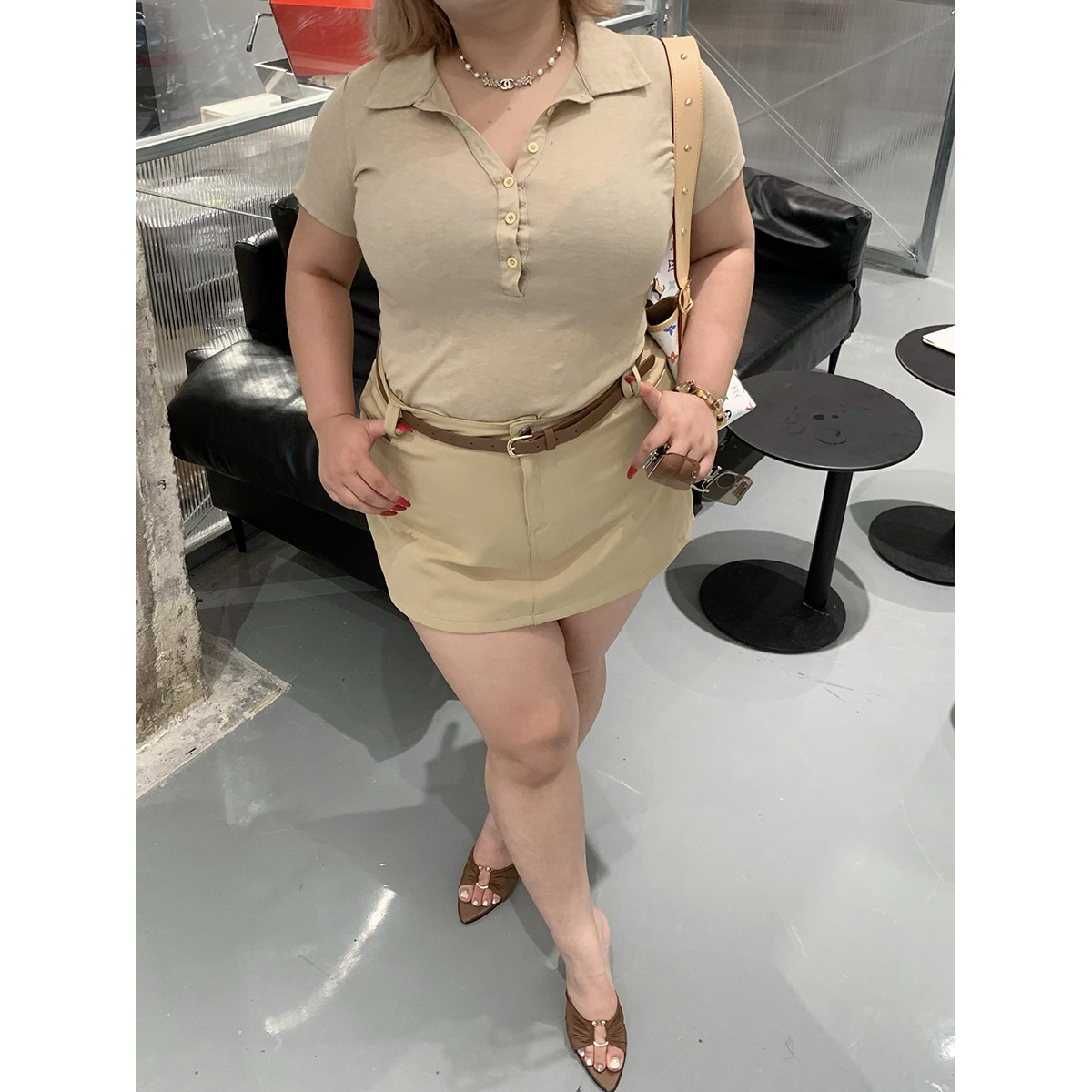 全球花【卡其色腰带】大码加长120cm腰带时尚百搭细腰针扣裤腰带女