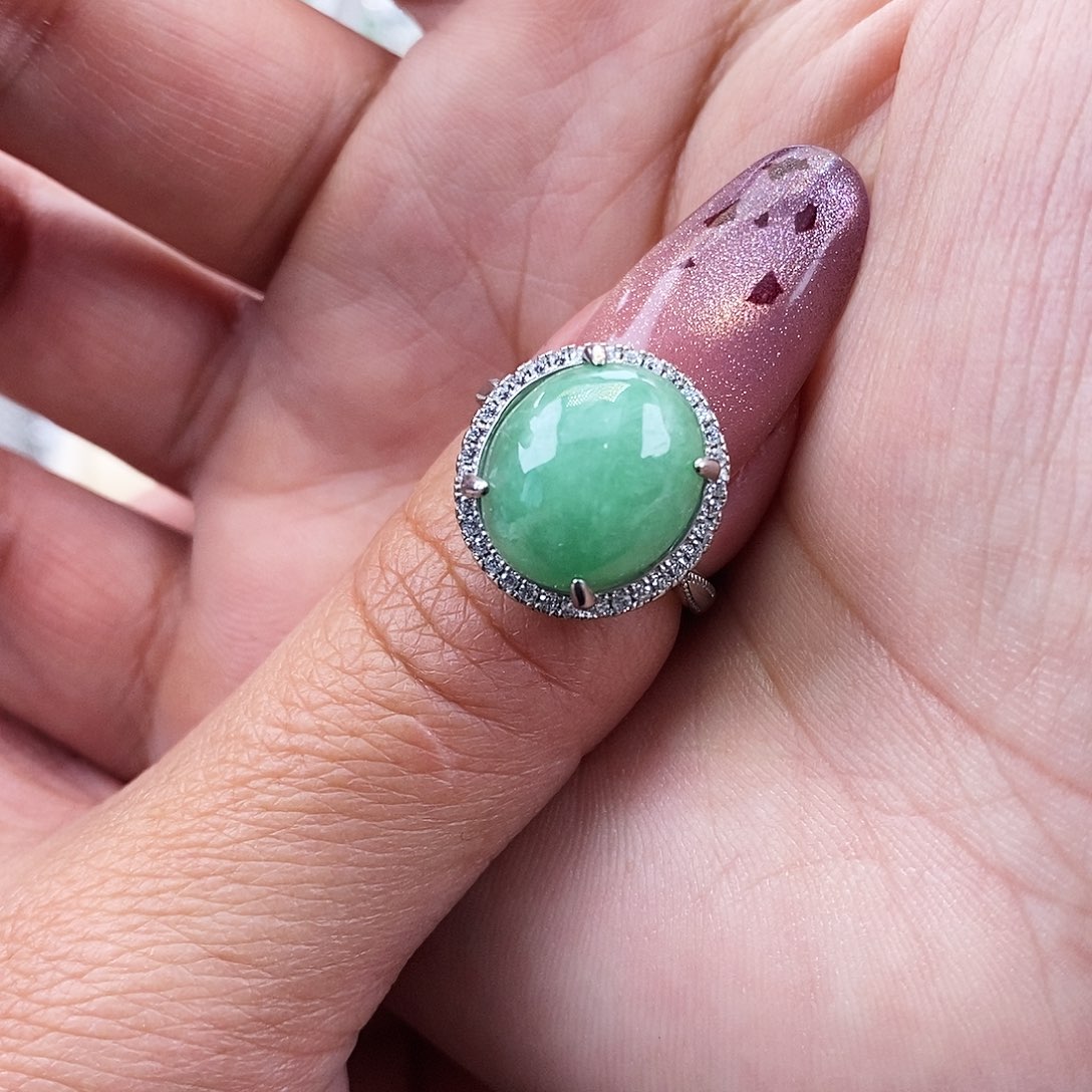 毛***妈翡翠未镶嵌戒指缅甸