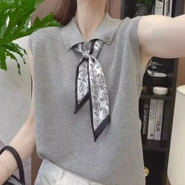 신상품 针织背心女宽松显瘦上衣A69