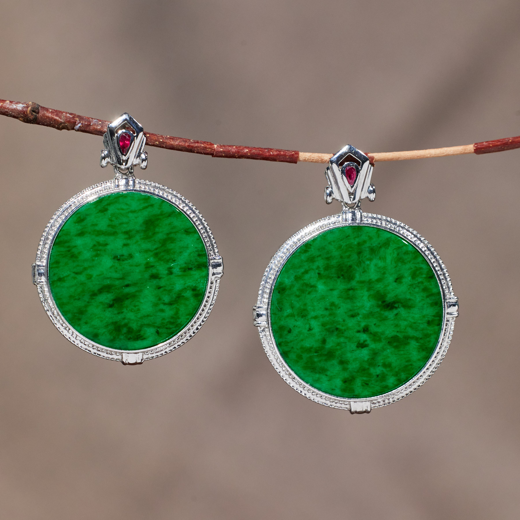 【歪歪】*翡翠吊坠（多样性发其一）*18K镶嵌U1607