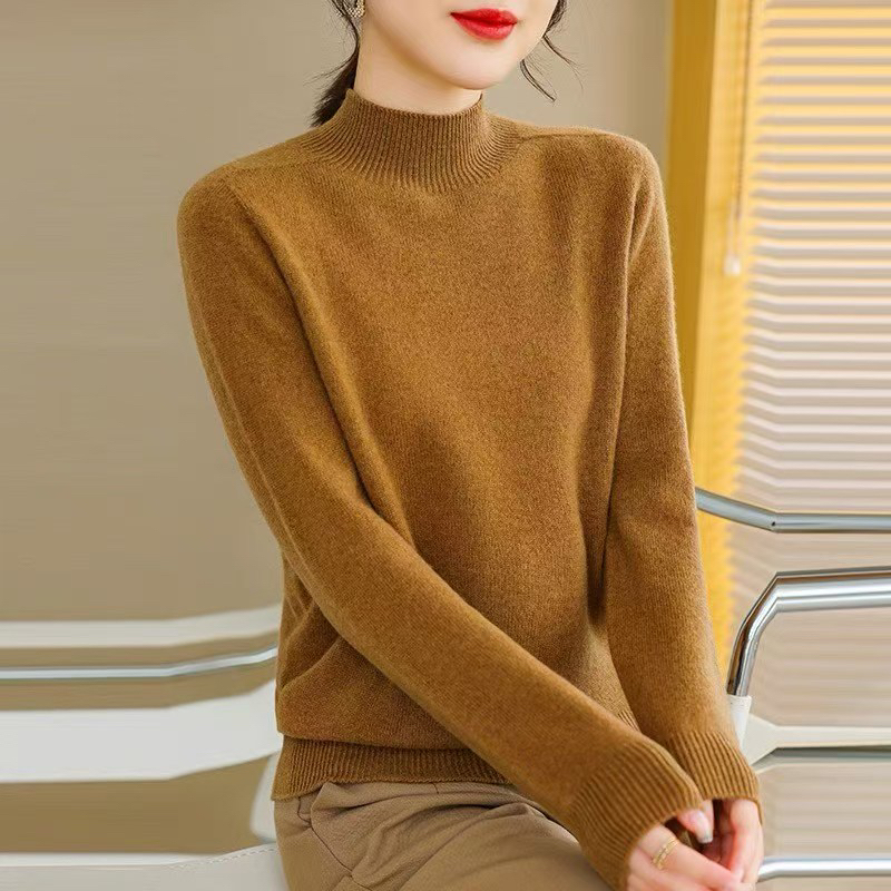 （不可机洗）100%纯羊毛衫女半高领秋冬季2025