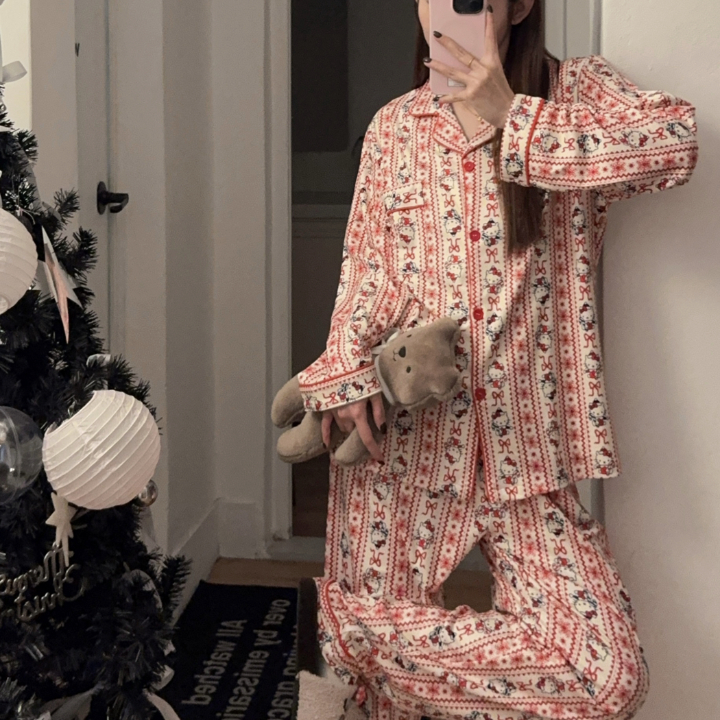 【爱马KT】新款长袖长裤女款冬季睡衣德绒家居服柔软亲肤高级学生