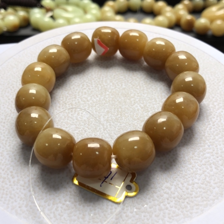 和田玉手串未镶嵌卡14