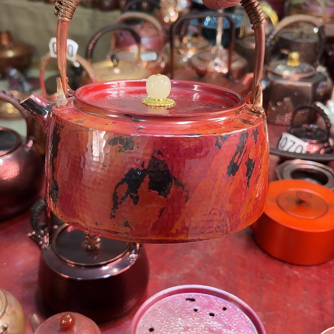 紫铜手工锻打工艺淬火色折楞1200