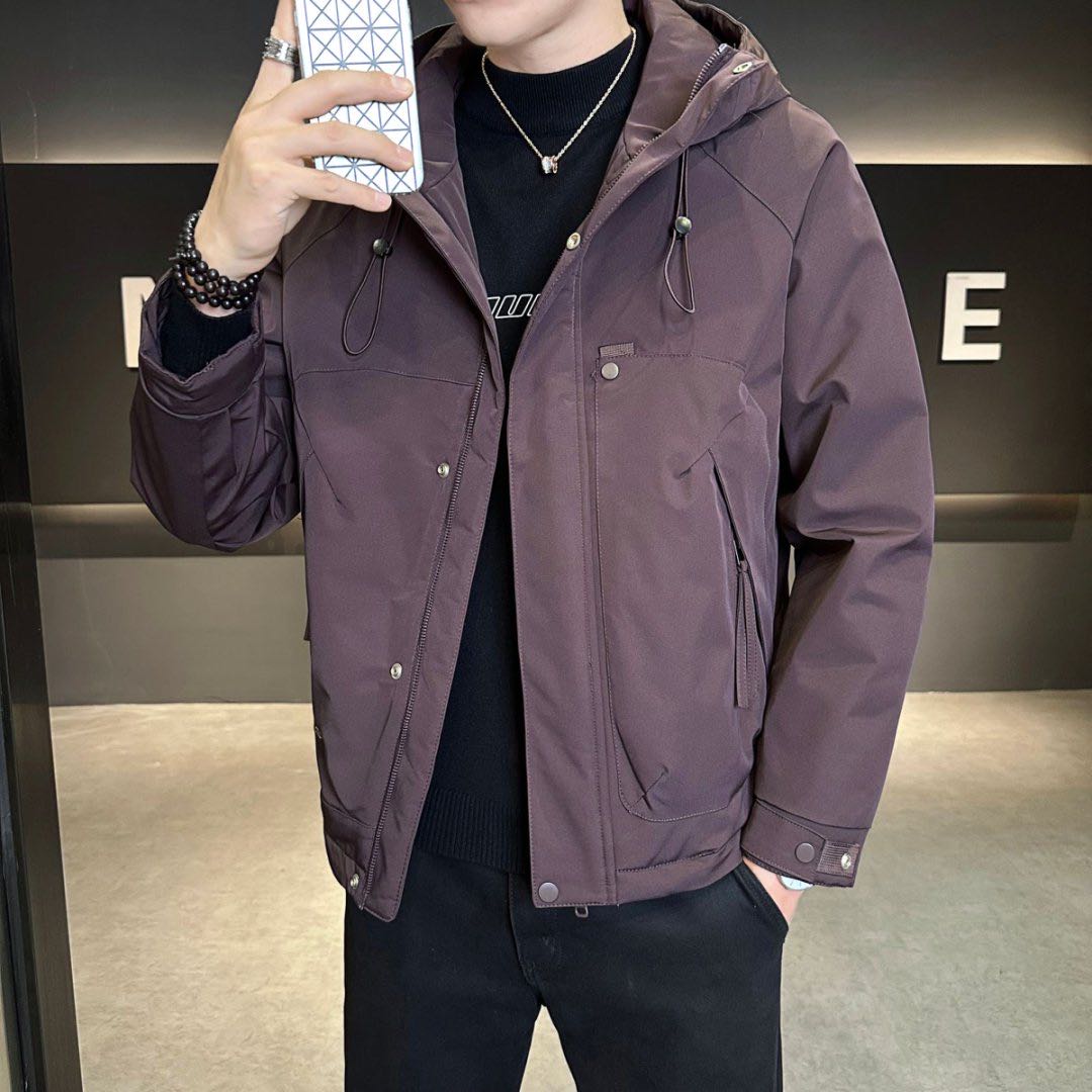 WAG“门店联名”加棉冲锋衣免烫连帽秋季新款防风保暖加厚外套-M-21