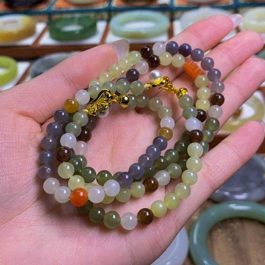 和田玉手镯未镶嵌多宝手串➕项链卡6