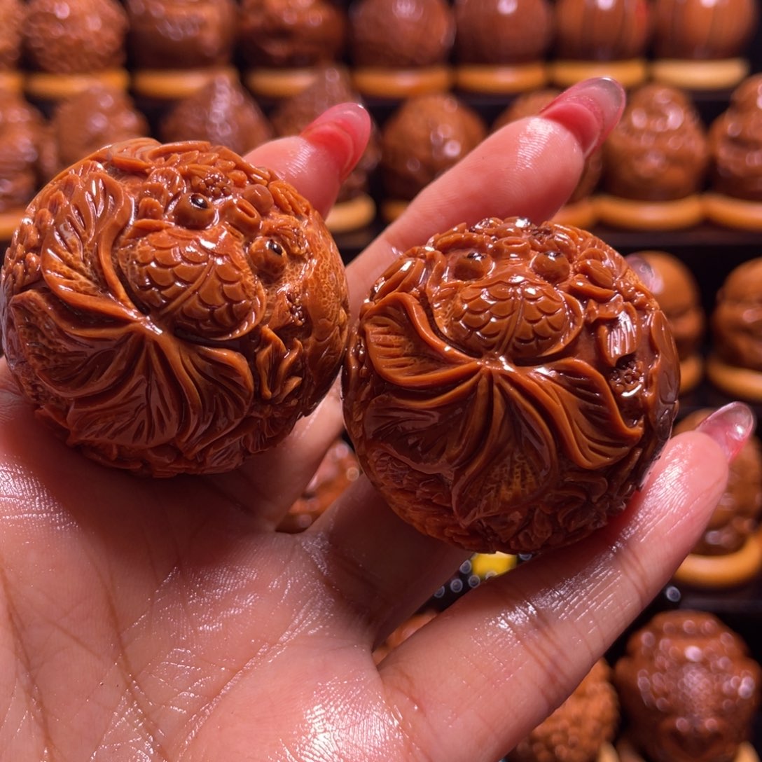 白***刚手串/手链橄榄核荷花鱼4.1