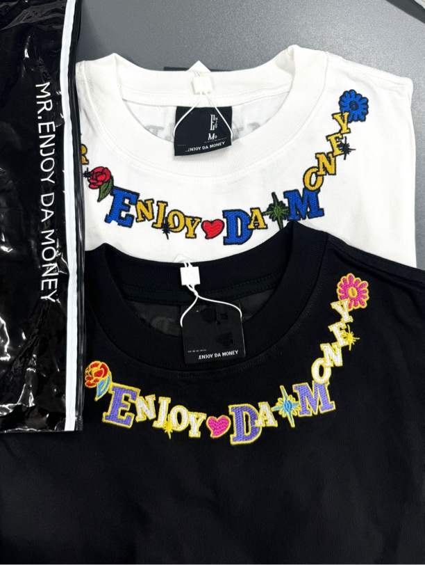 M家项链字母短袖T恤