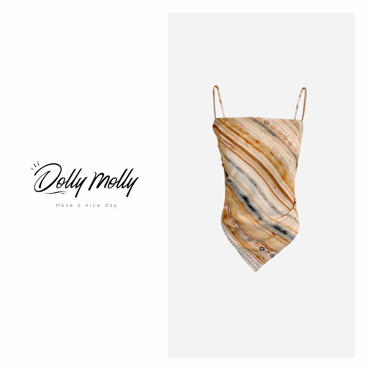 DOLLY&MOLLY沙丘波西米亚沙漠废土风肚兜吊带背心夏秋度假风 284