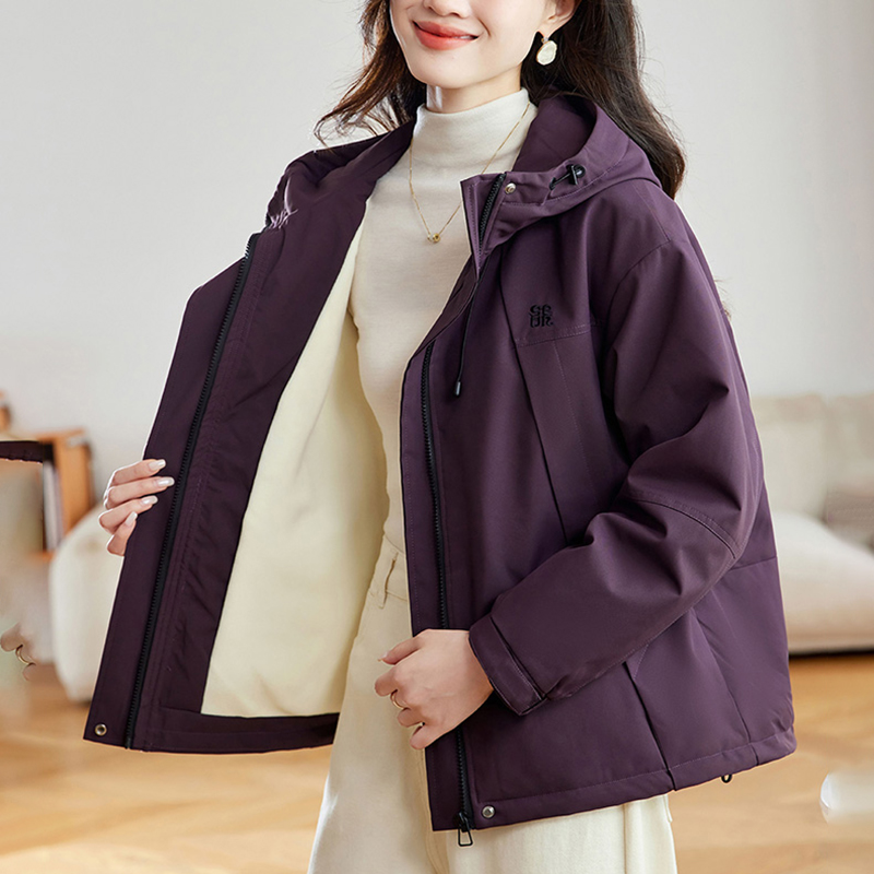加绒加厚派克服女款2025秋冬季爆款时尚宽松小个子百搭冲锋衣6686