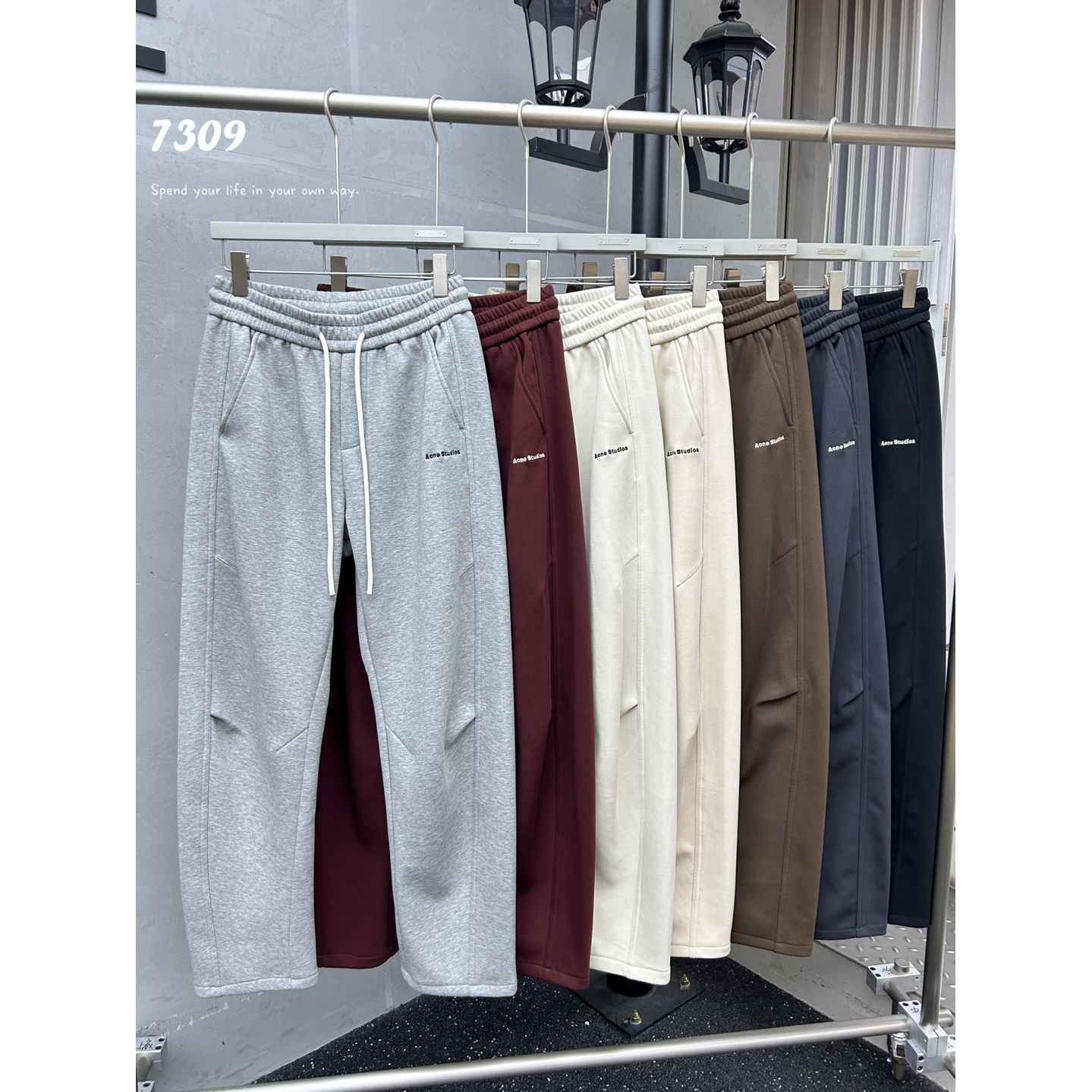 大占推荐 7309-2 潮牌休闲时尚加绒卫裤休闲裤