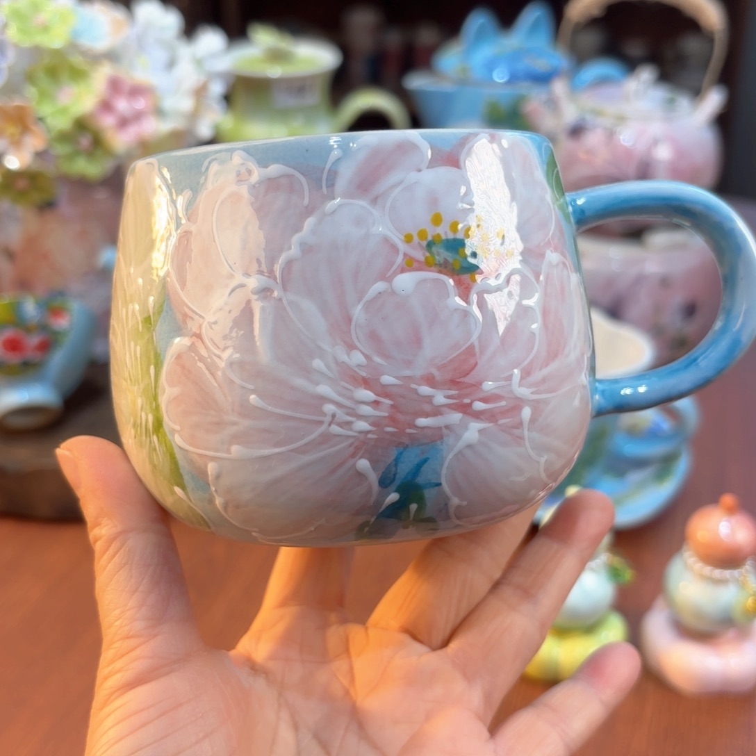 景德镇手绘高温釉下彩陶瓷茶具