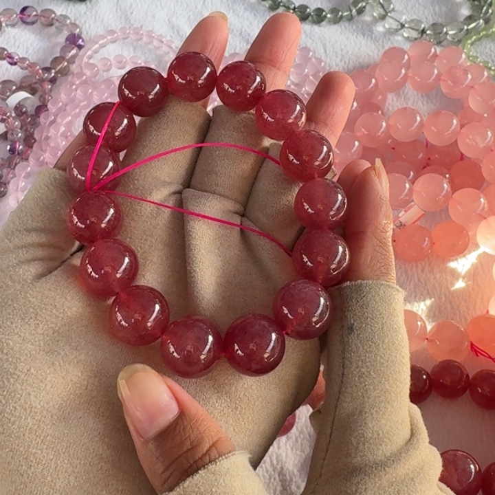 @***）水晶手链未镶嵌草莓晶