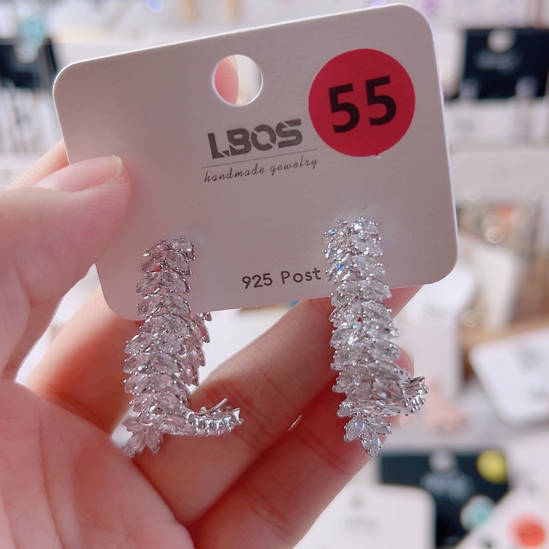 锆石纯铜合金耳环