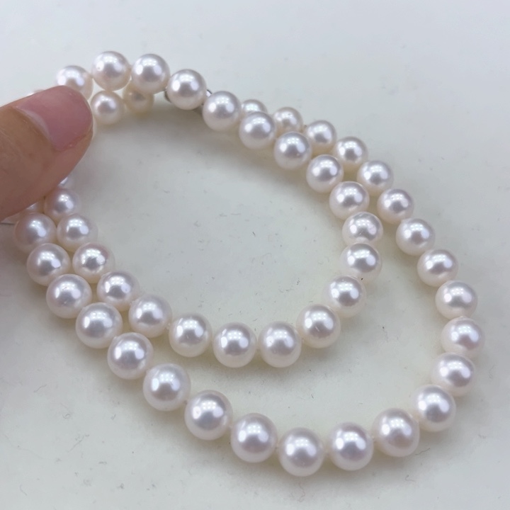 淡水珍珠颈饰银S925镶嵌8➕极光冷白高品