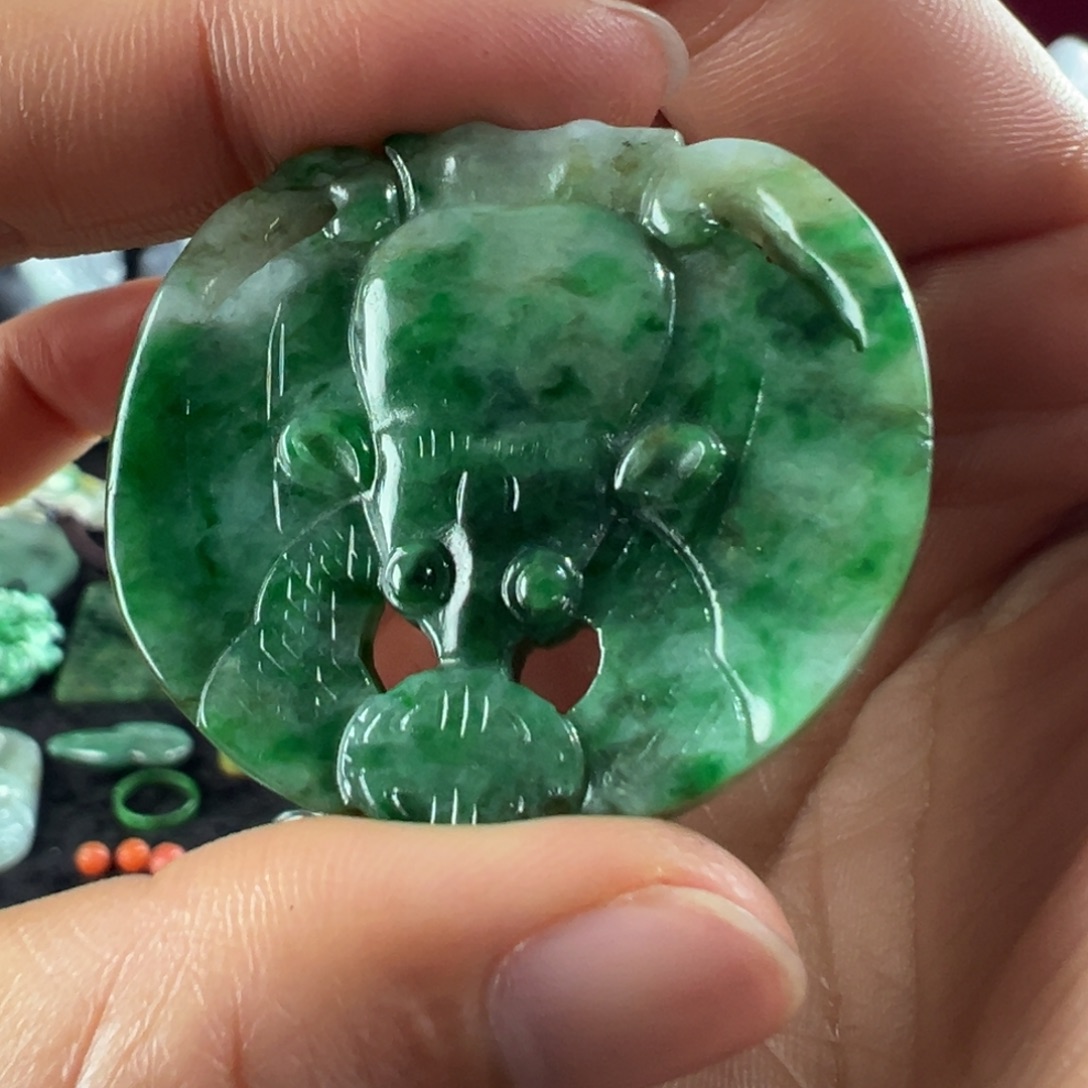 翡翠未镶嵌手镯天然翡翠挂件