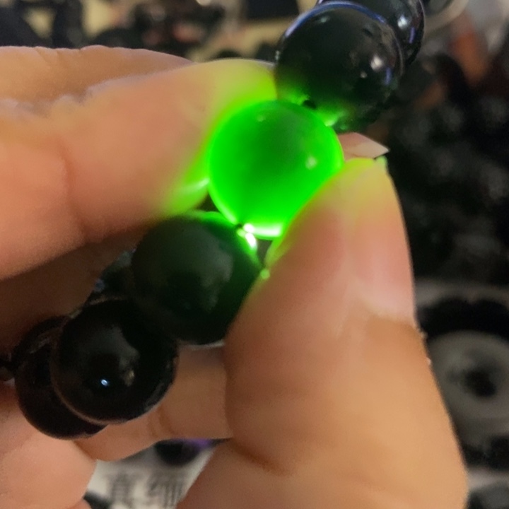 翡翠未镶嵌手链墨翠12冰透