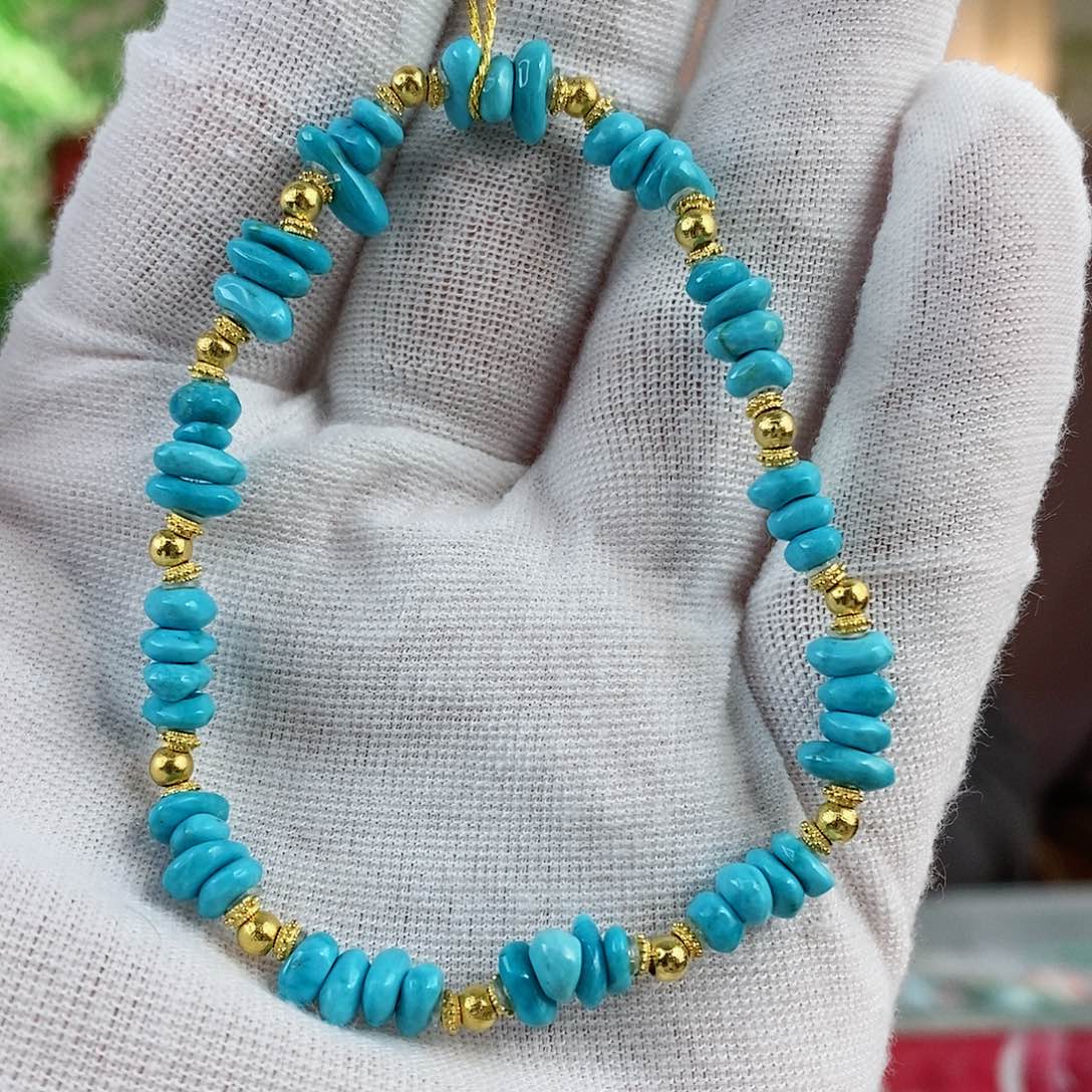 绿松石珠宝奇石18K金镶嵌