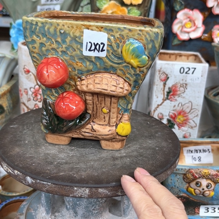 紫砂花盆粗陶材质陶瓷多肉花盆