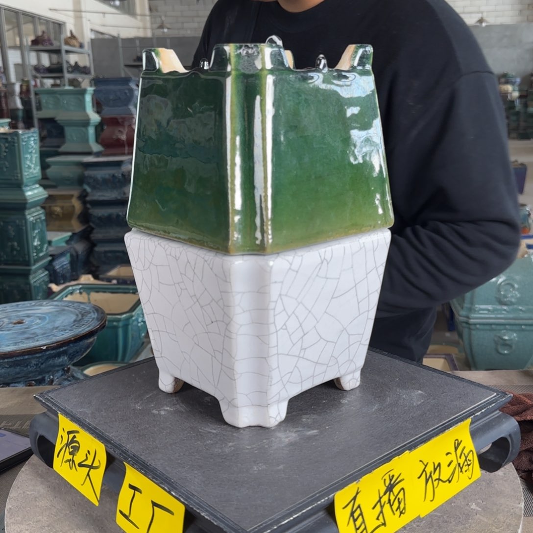 陶。一风堂石湾花盆 瑕疵
