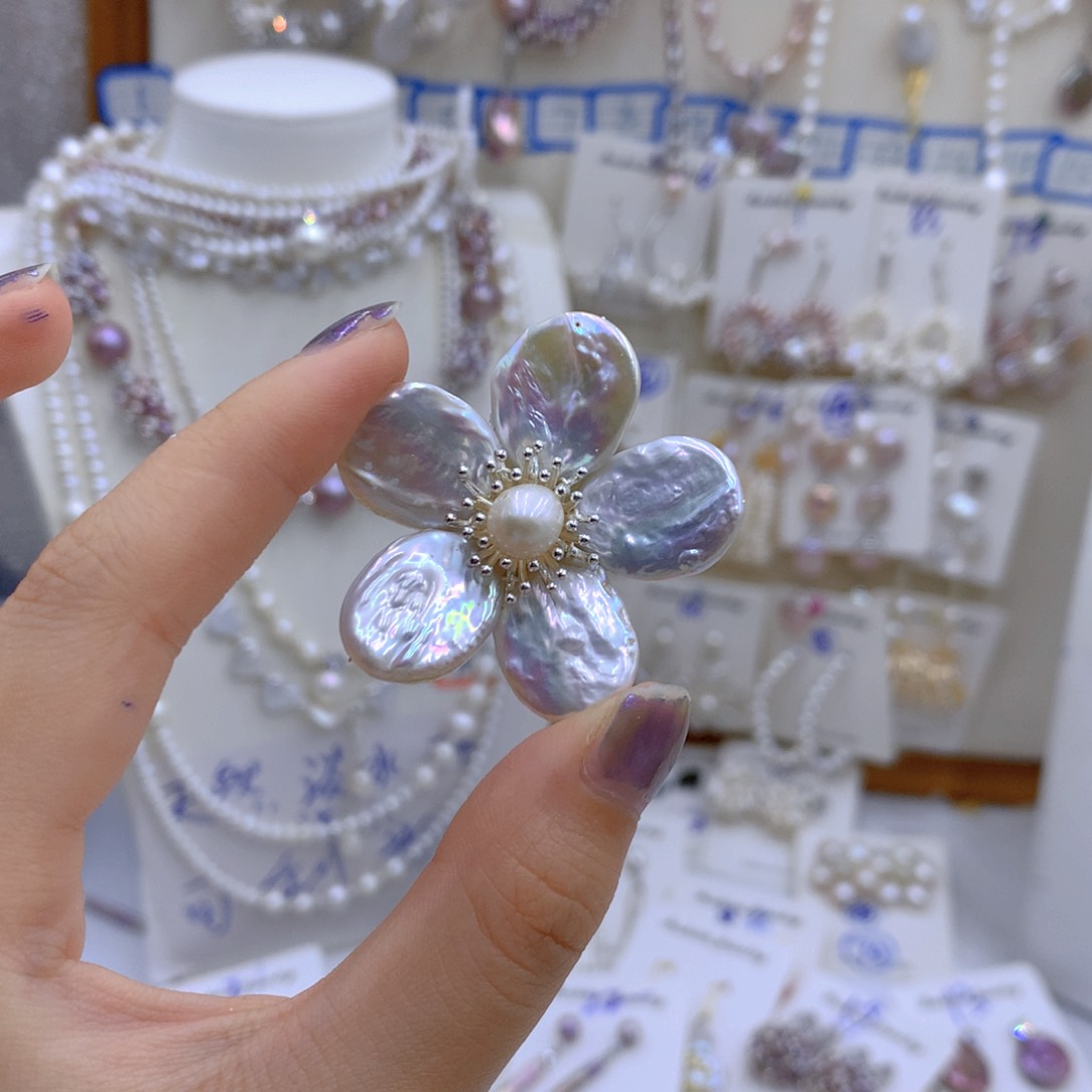 淡水珍珠颈饰银S925镶嵌