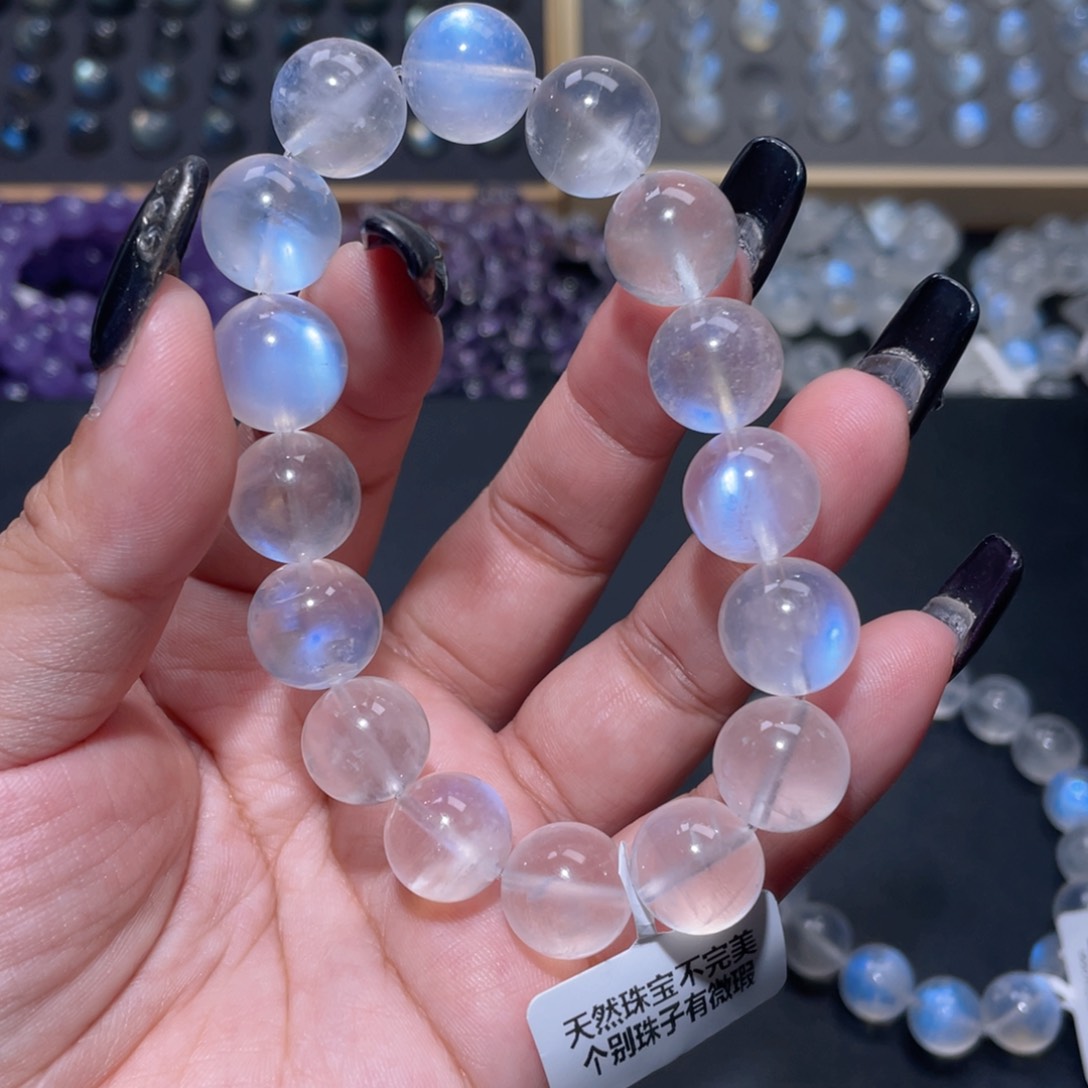 K***y手链未镶嵌长石蓝月光手链13mm