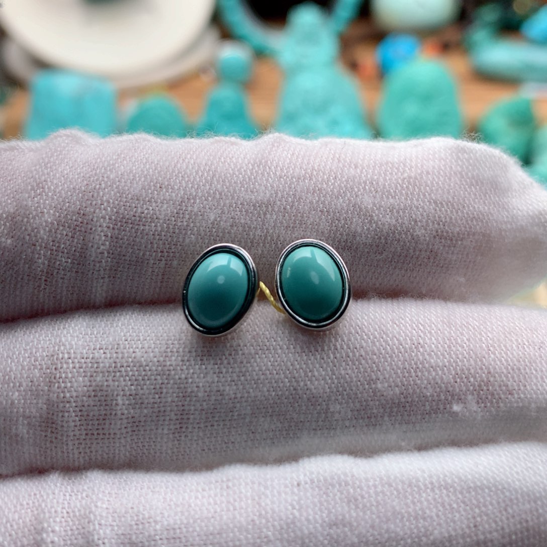 绿松石颈饰银S925镶嵌