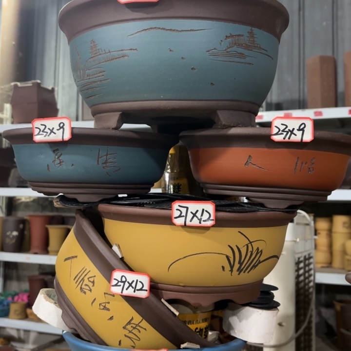 紫砂花盆100-6。         