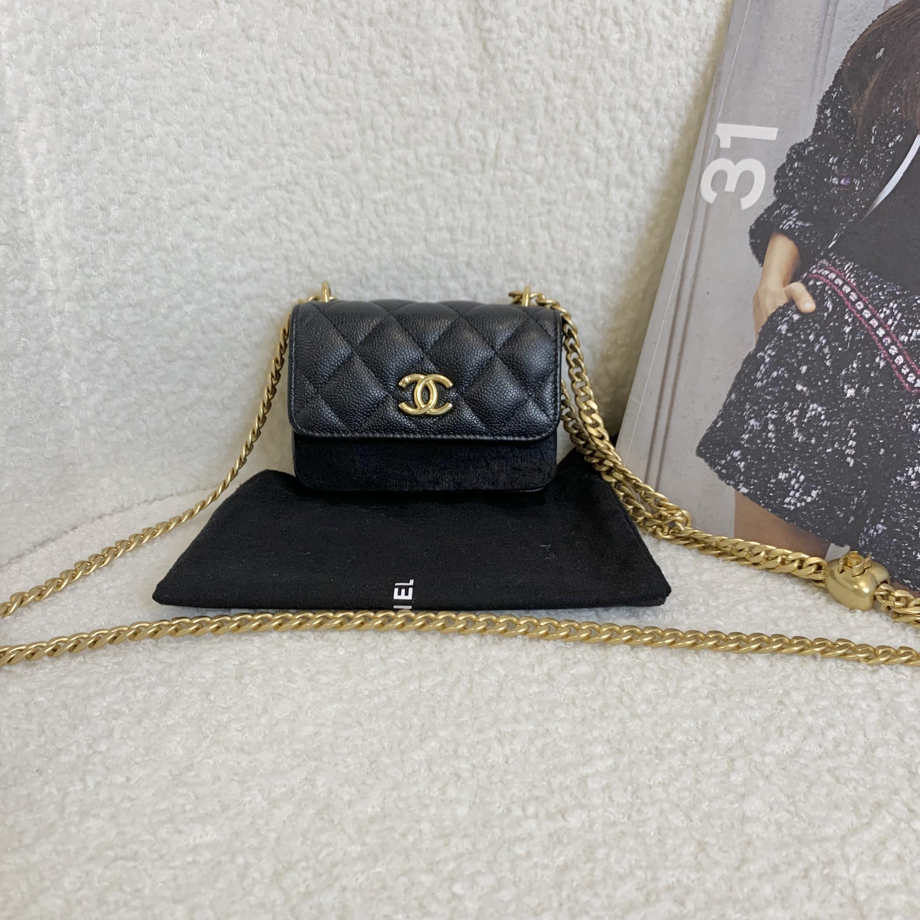 99新 Chanel/香奈儿 壹臻/23P 黑金爱心金球小废包/45776570
