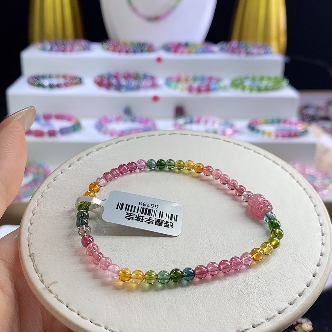 未镶嵌手链碧玺色标