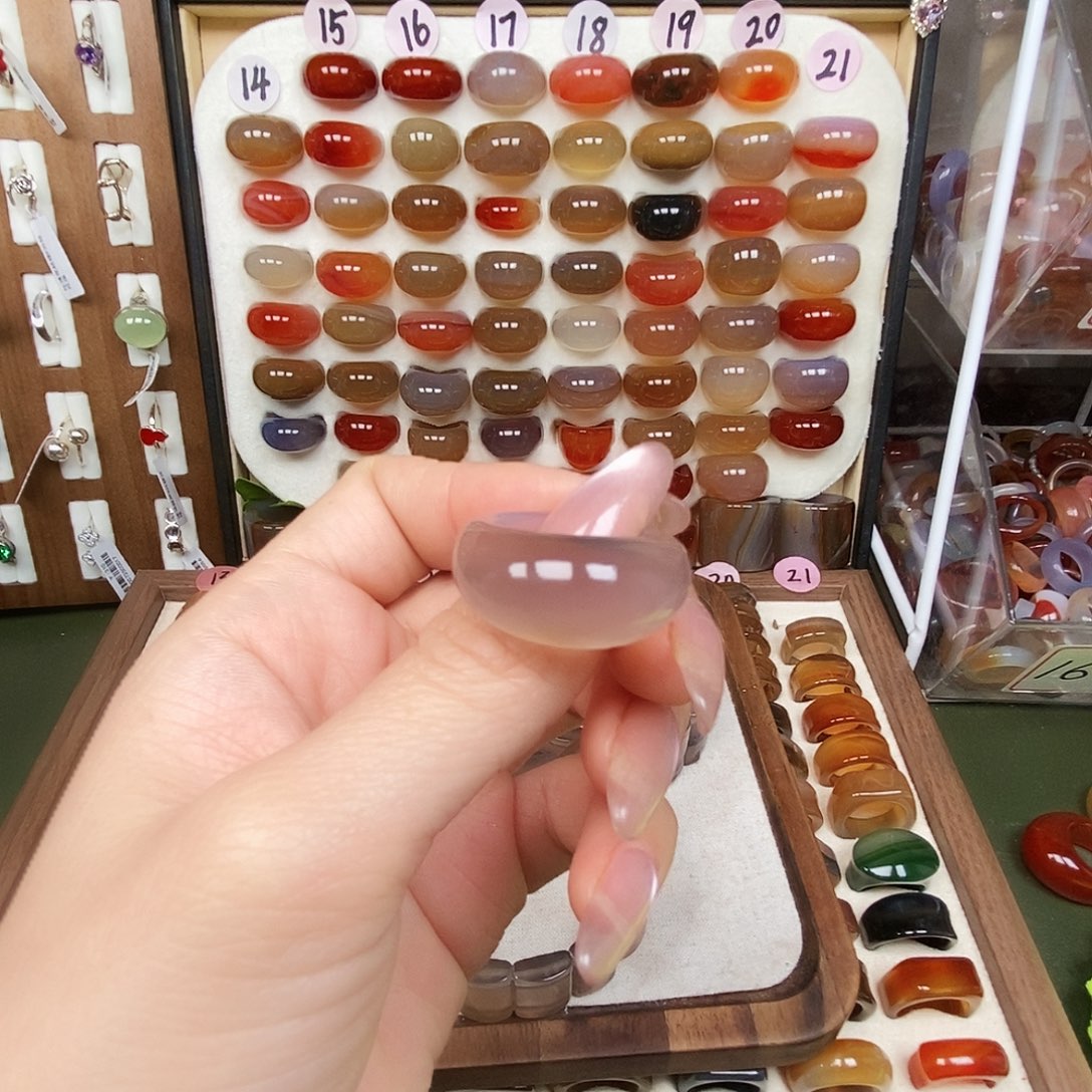 ℋ***࿐玛瑙/玉髓未镶嵌戒指