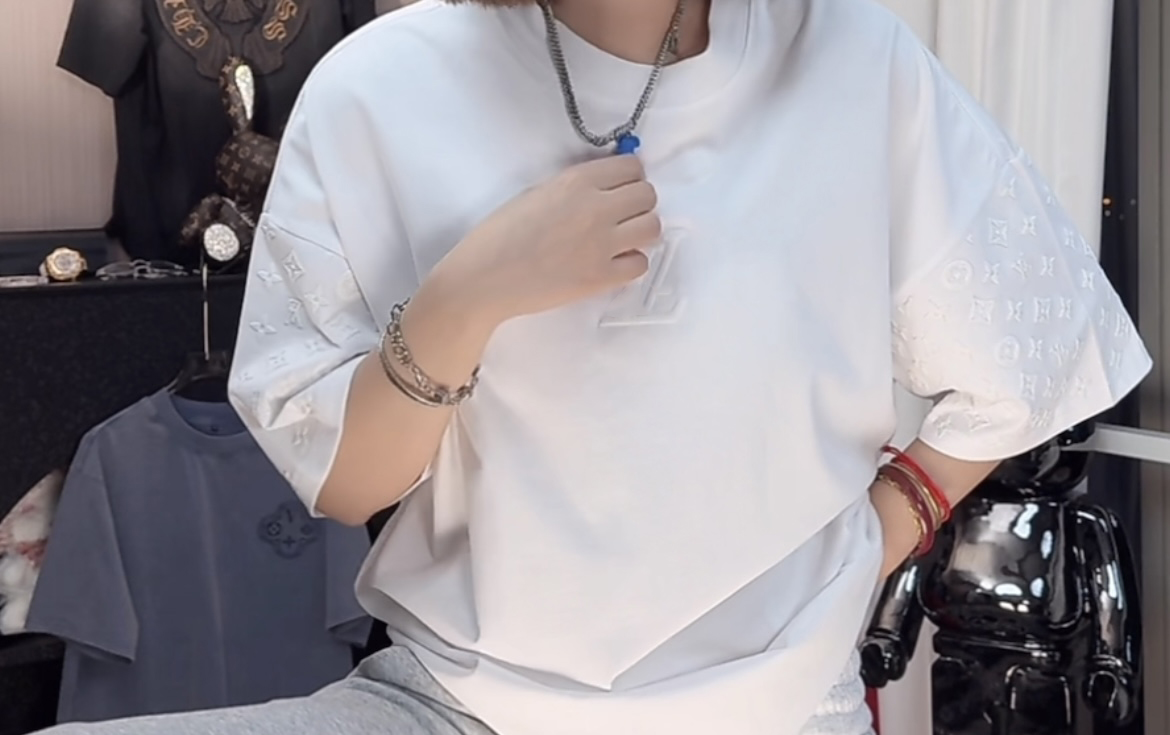 （夏老板专属）L80037【马户袖子发泡】2025年新款男女同款短袖T恤