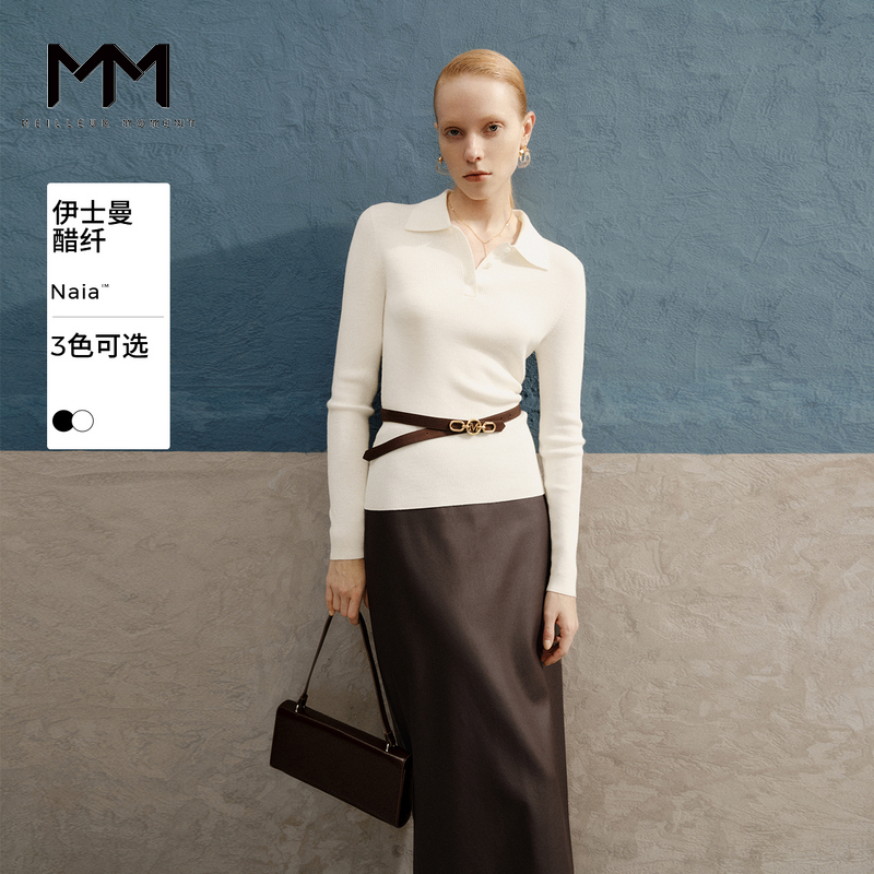 MM麦檬商场同款24秋新品醋酸羊毛百搭时尚针织衫5F7932691