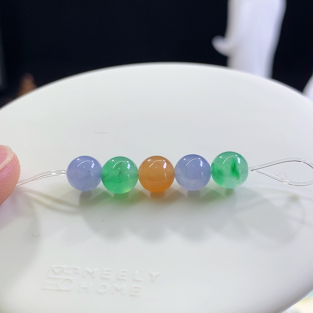 翡翠手链未镶嵌天然缅甸翡翠珠子