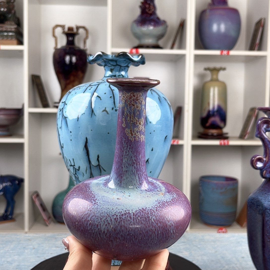 瓷片手拉坯炭烧大师作品