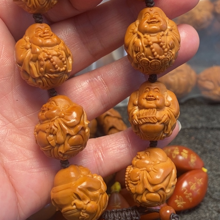 橄榄核手串/手链弥勒微上色