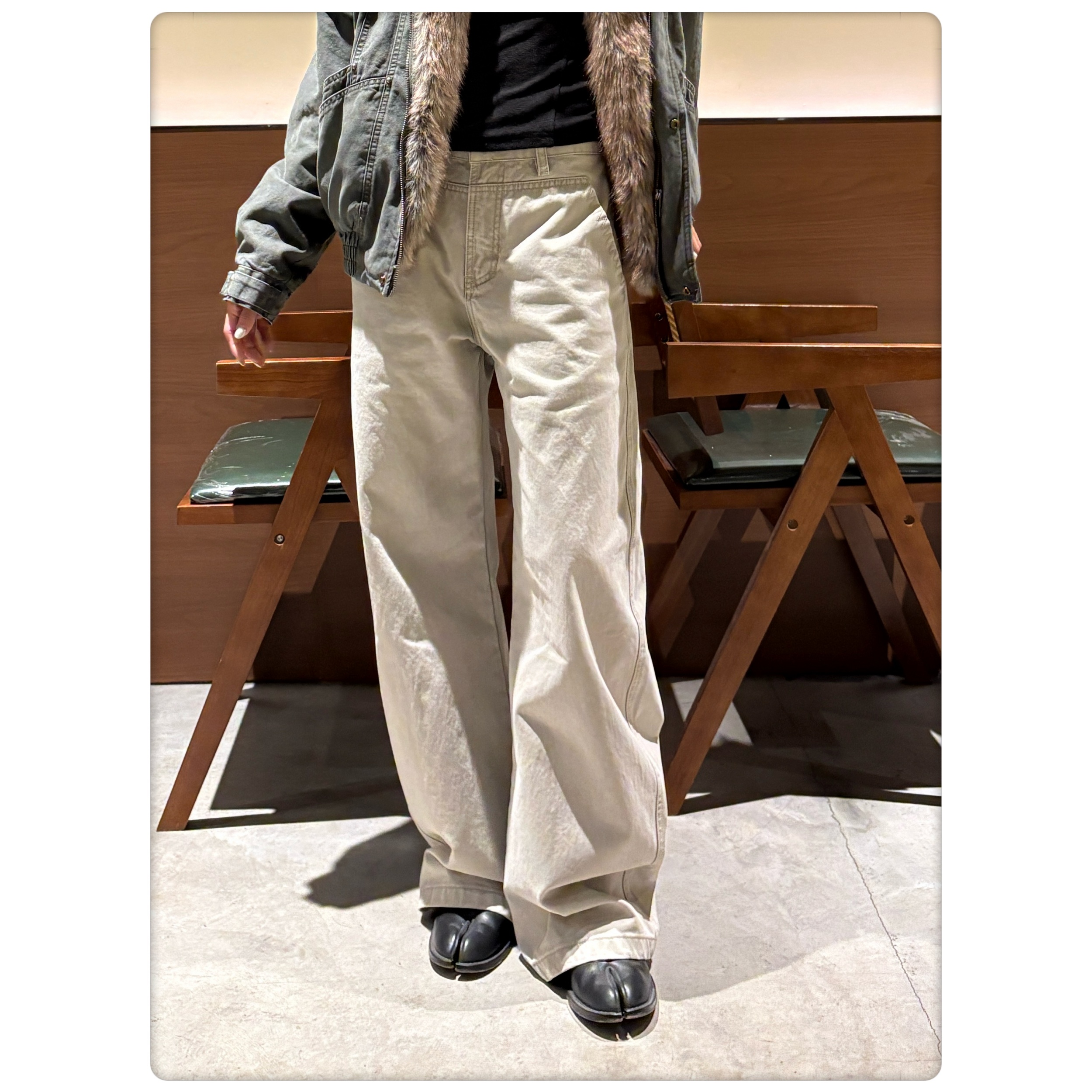 Uninhabitable 刺绣纯棉弯刀裤！酵洗做旧工艺！阔腿裤休闲裤长裤子