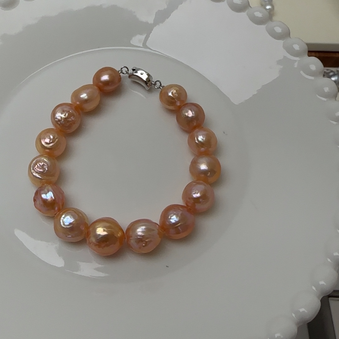 淡水珍珠银S925镶嵌手串