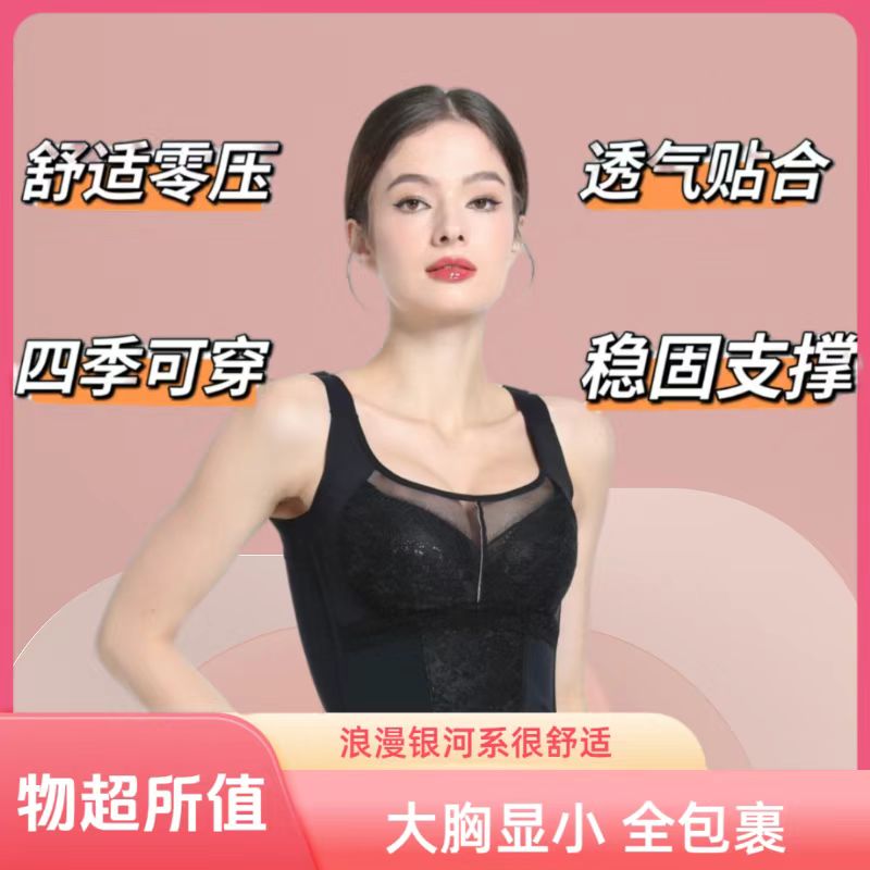 浪漫银河系大胸显小全罩杯薄款长12排扣收副乳聚拢长内衣880