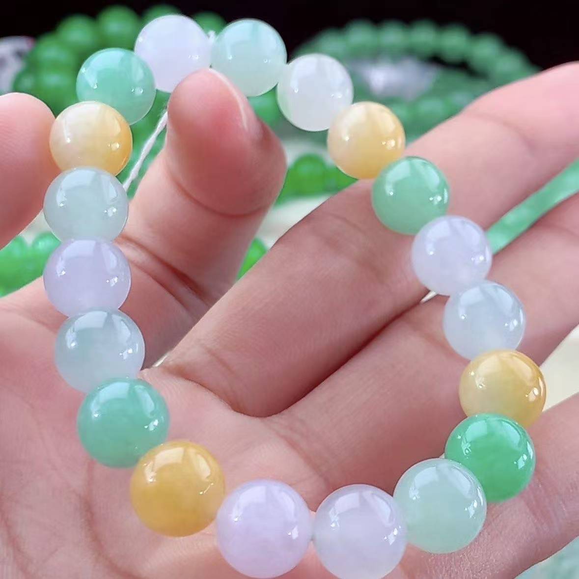 好运来翡翠源头天然翡翠多宝手串