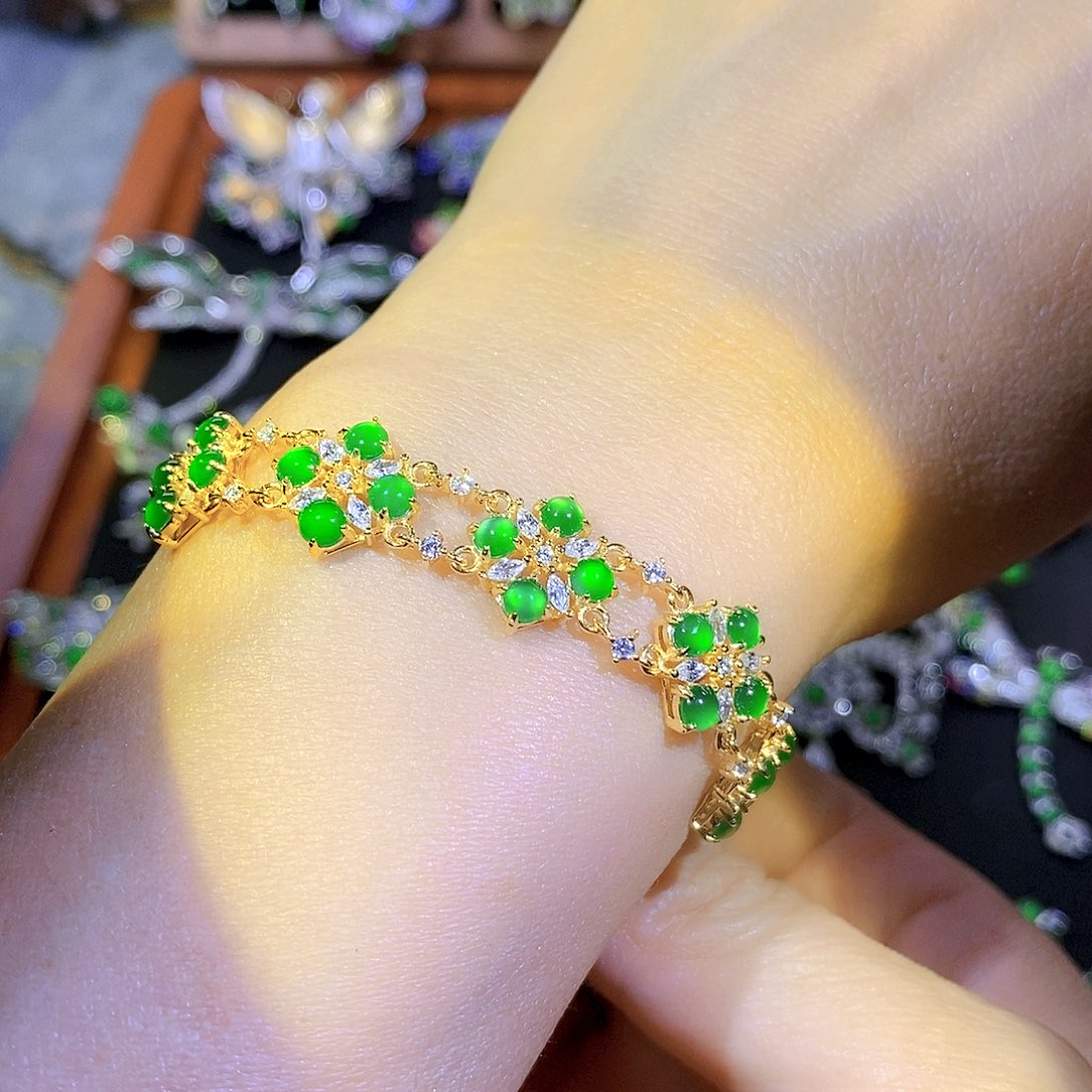 吊坠(不含链)银S925镶嵌翡翠