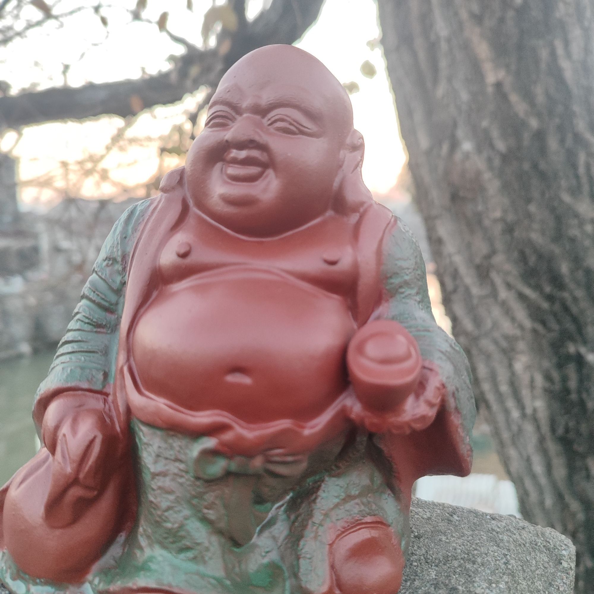 创意双色弥勒站佛中式桌面工艺品摆件禅意装饰品